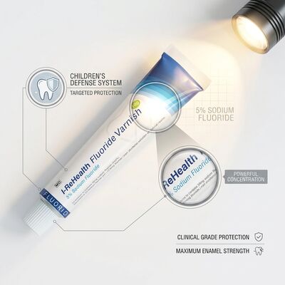 CE ISO 10ml I-ReHealth فلوريد الورنيش 5 ٪ نكهة البطيخ الصوديوم لمنع تسوس الأسنان